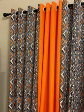 Load image into Gallery viewer, Set of 3 Orange Curtain Panels